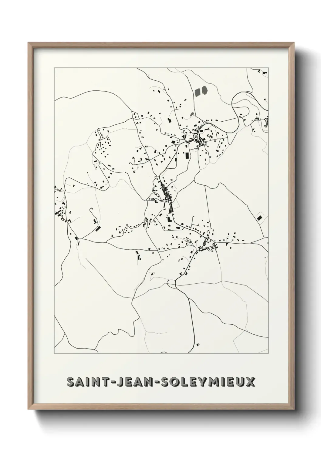 Un poster carte Saint-Jean-Soleymieux