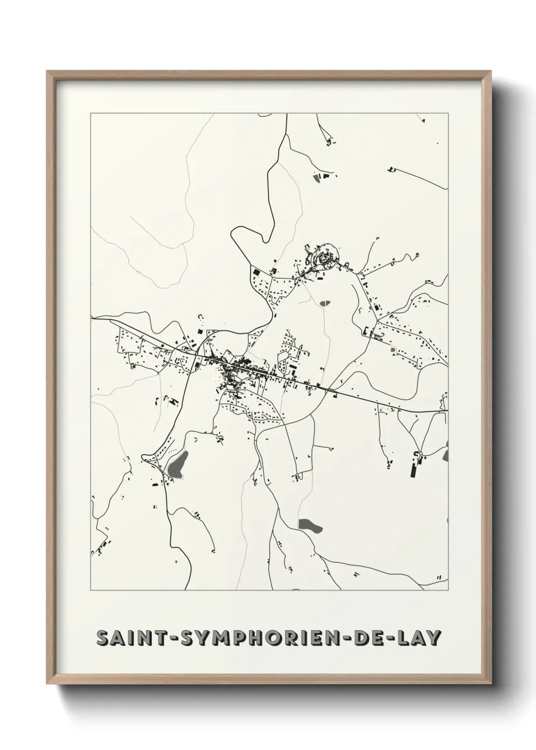Un poster carte Saint-Symphorien-de-Lay