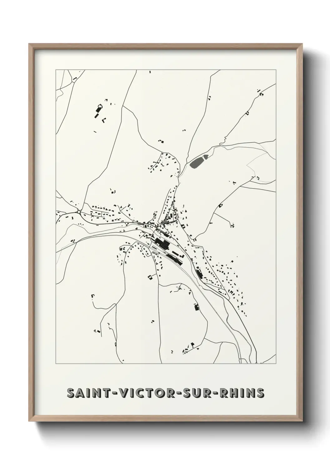 Un poster carte Saint-Victor-sur-Rhins