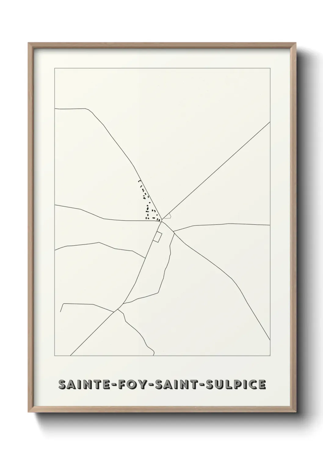 Un poster carte Sainte-Foy-Saint-Sulpice