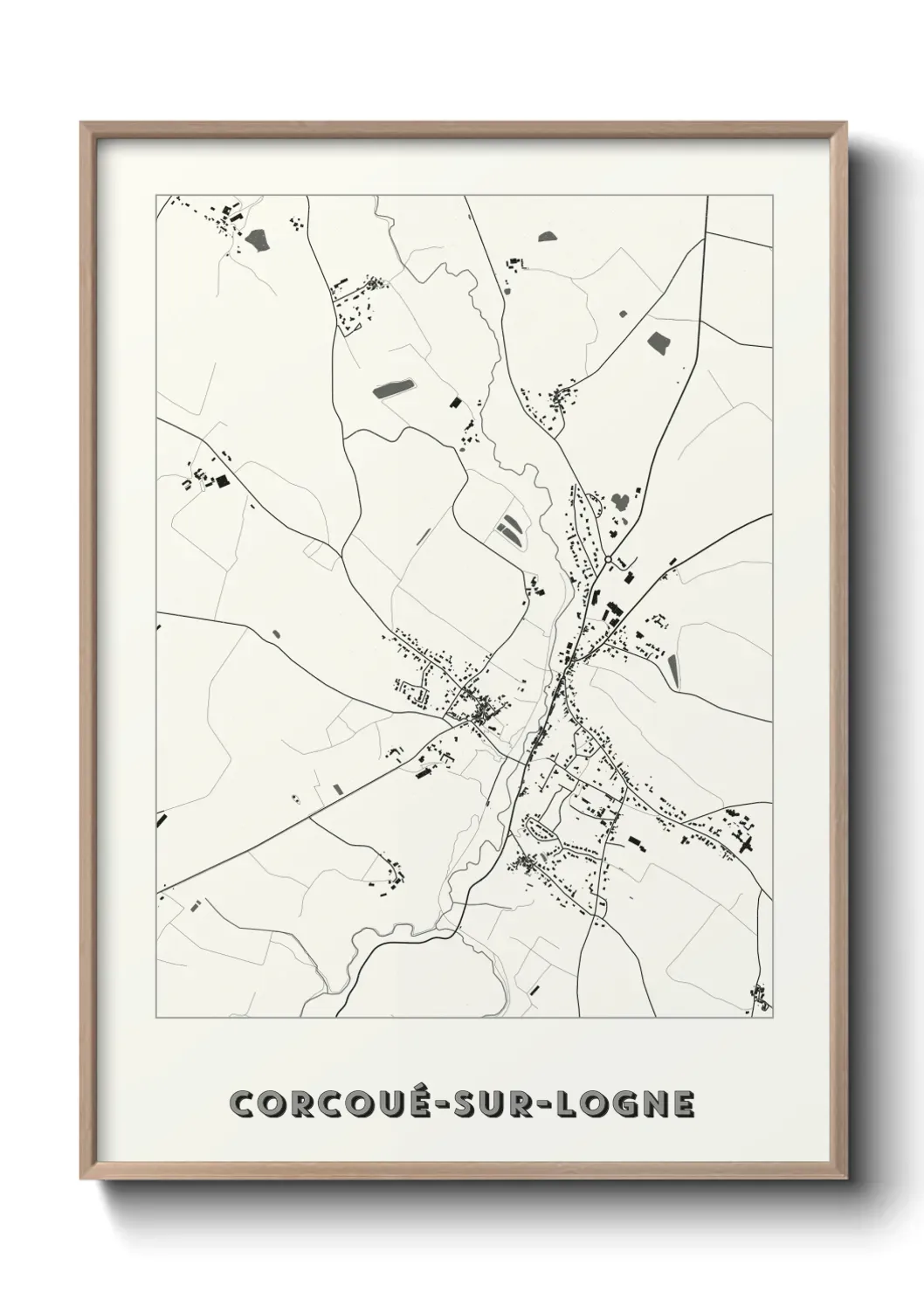 Un poster carte Corcoué-sur-Logne