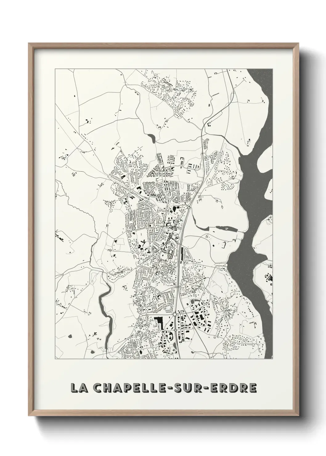 Un poster carte La Chapelle-sur-Erdre