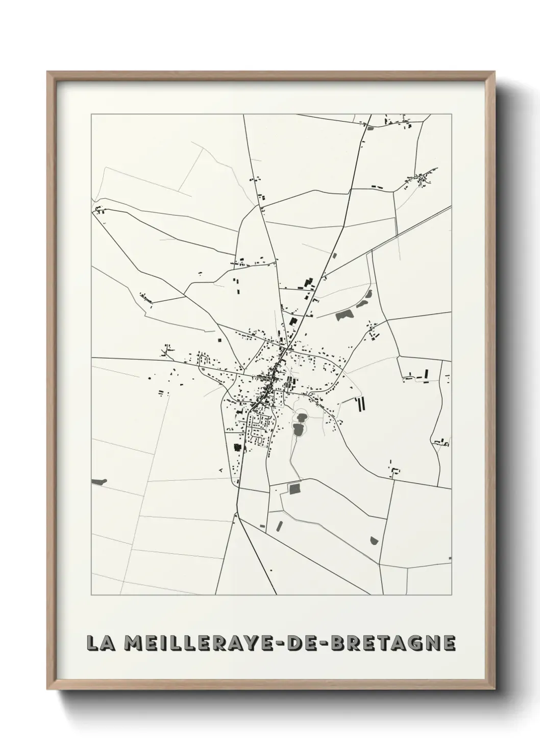 Un poster carte La Meilleraye-de-Bretagne