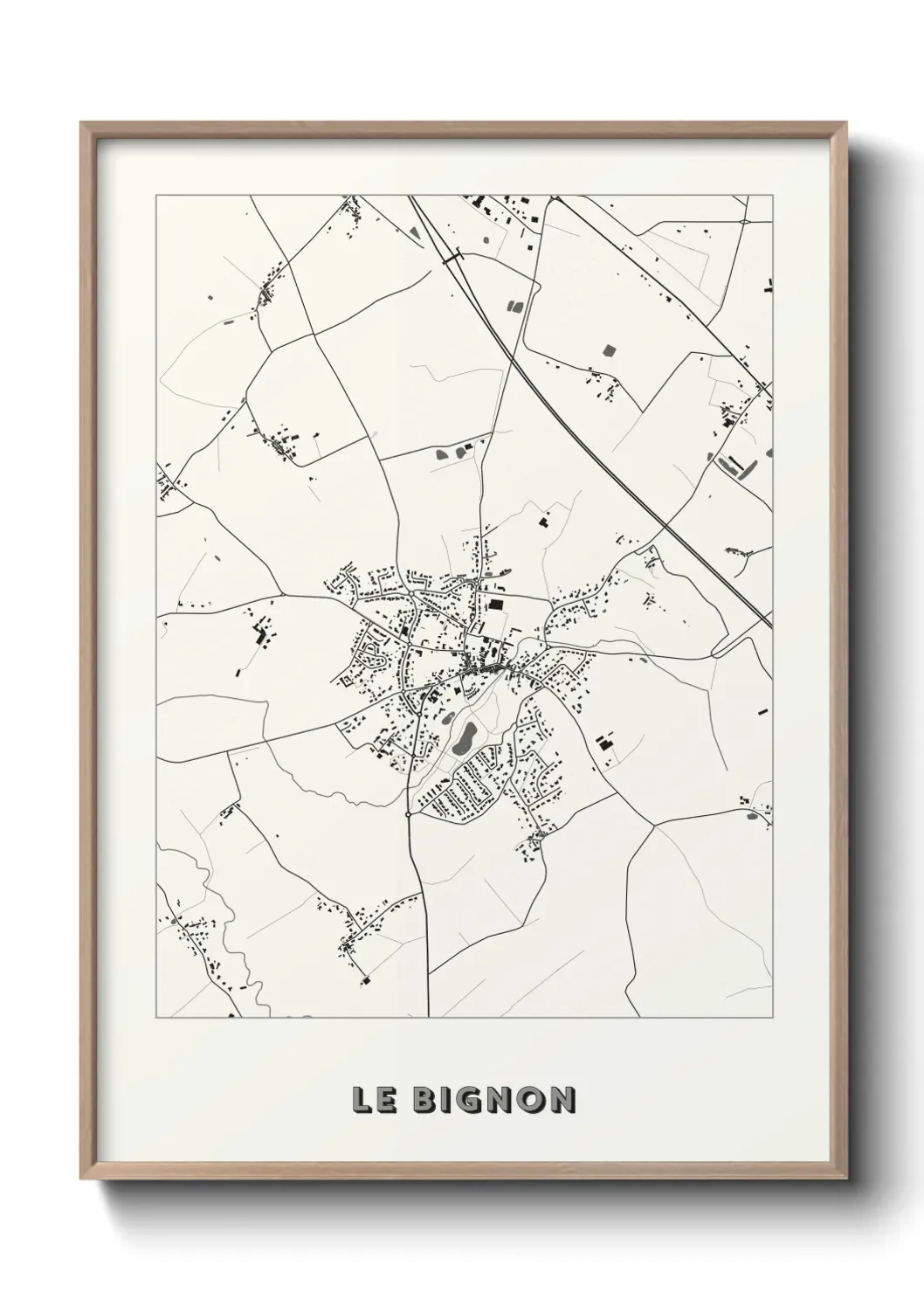 Un poster carte Le Bignon