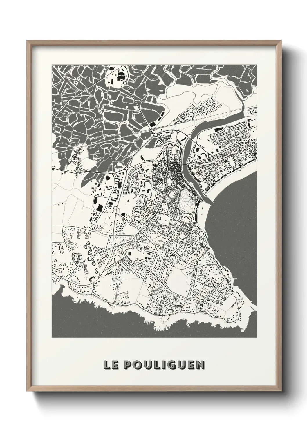 Un poster carte Le Pouliguen