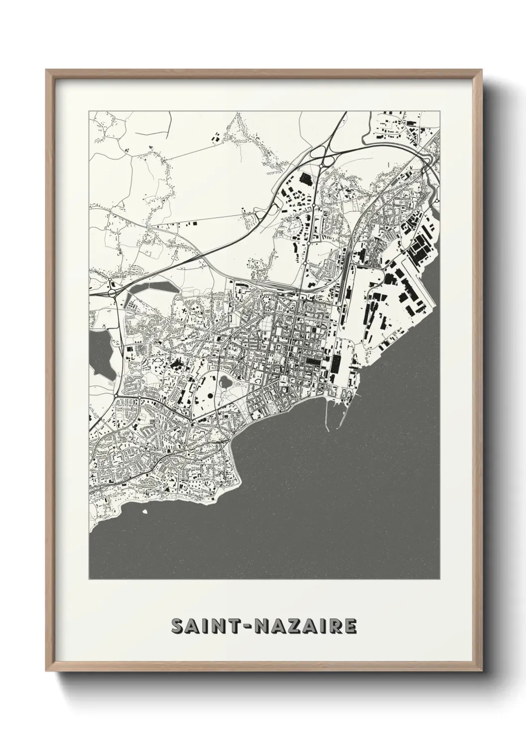 Un poster carte Saint-Nazaire