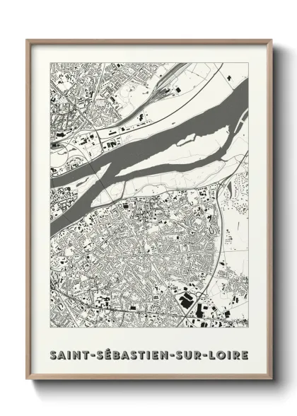 Une affiche de carte sur Saint-Sébastien-sur-Loire