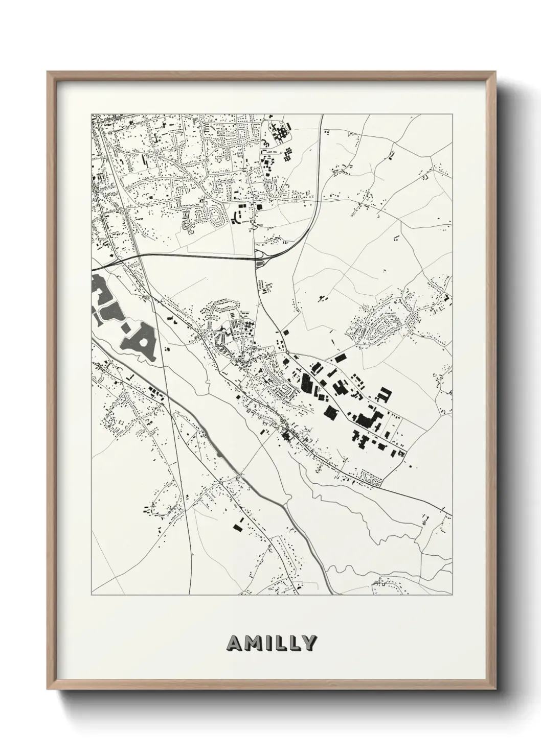 Un poster carte Amilly