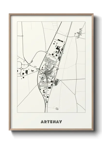 Une affiche de carte sur Artenay