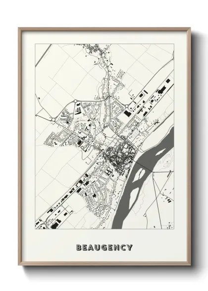 Une affiche de carte sur Beaugency