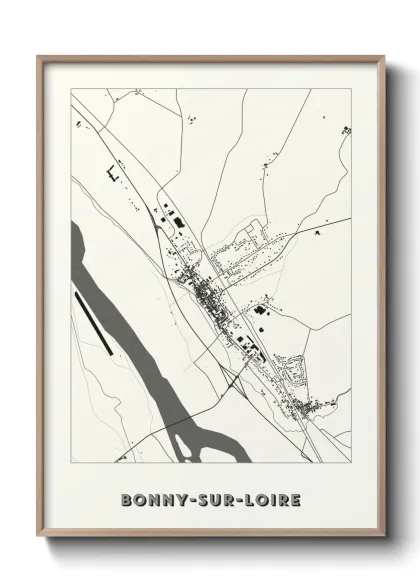 Une affiche de carte sur Bonny-sur-Loire
