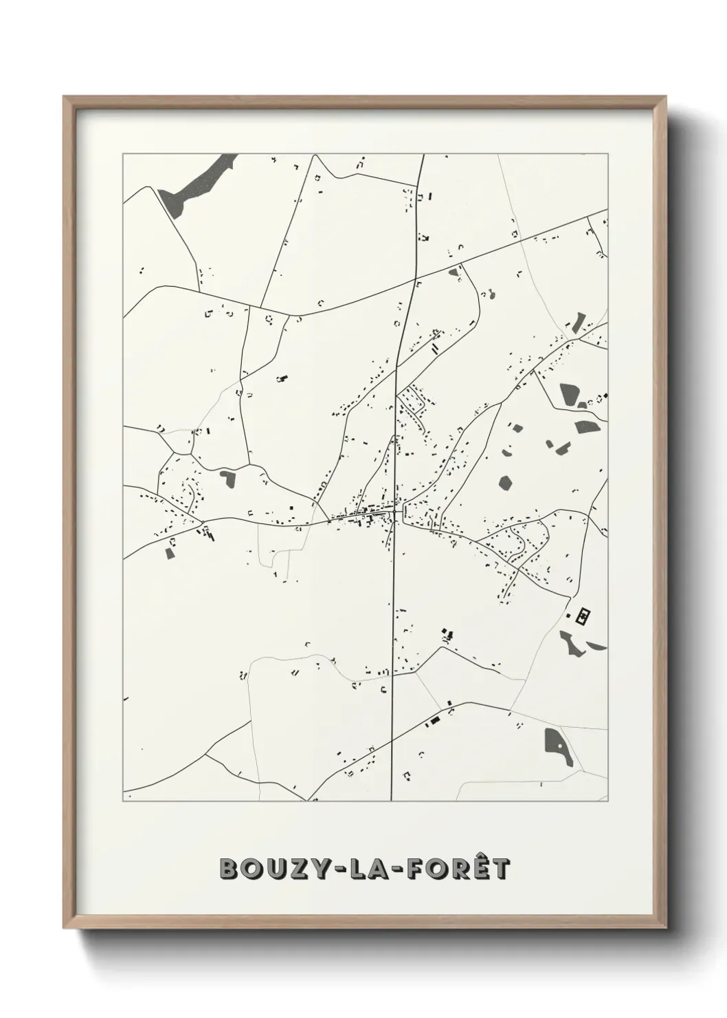 Un poster carte Bouzy-la-Forêt