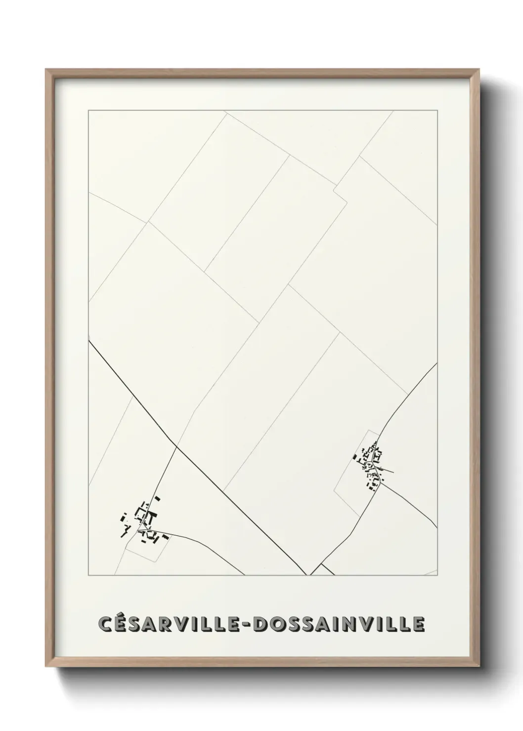 Un poster carte Césarville-Dossainville