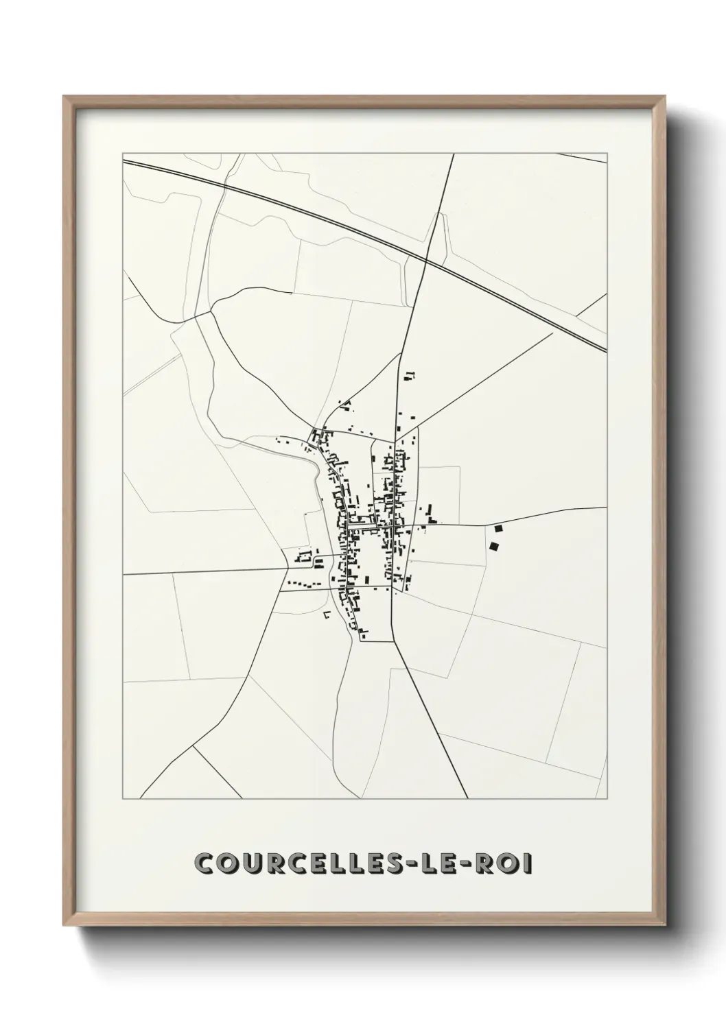 Un poster carte Courcelles-Le-Roi
