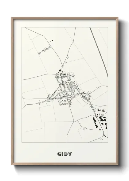 Une affiche de carte sur Gidy