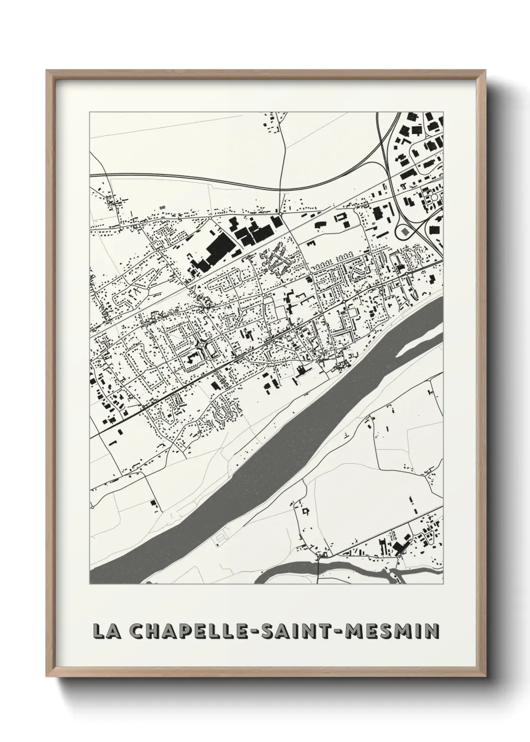 Un poster carte La Chapelle-Saint-Mesmin