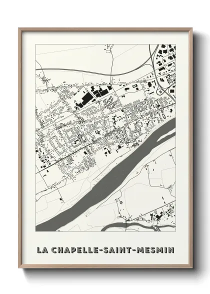 Une affiche de carte sur La Chapelle-Saint-Mesmin
