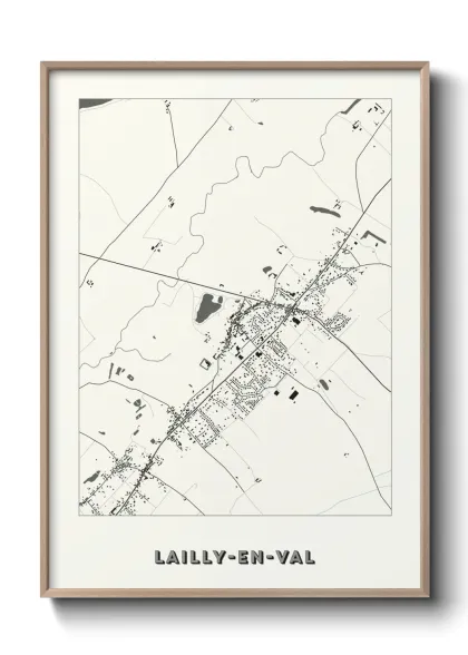 Une affiche de carte sur Lailly-en-Val