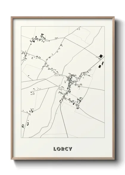 Une affiche de carte sur Lorcy