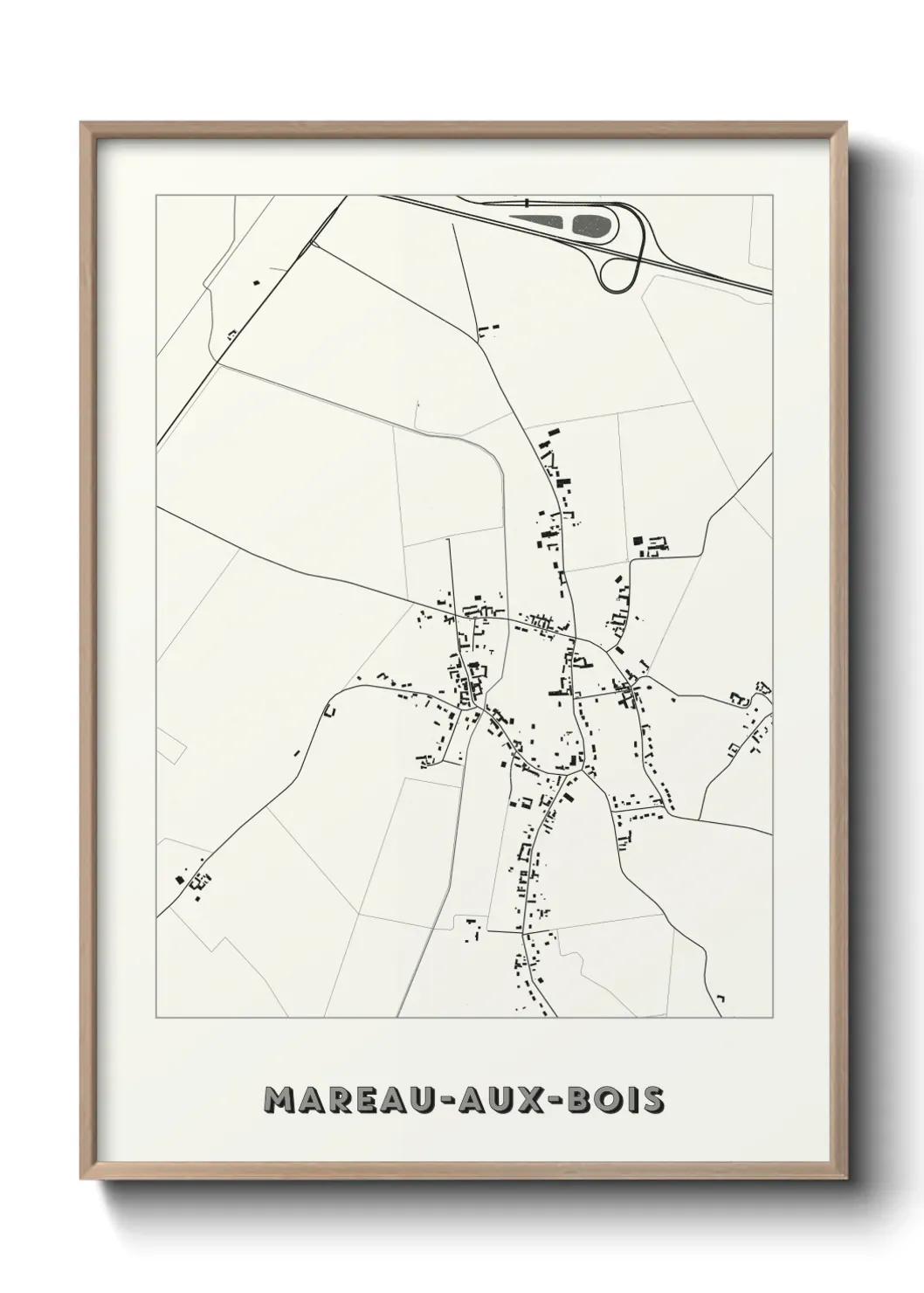 Un poster carte Mareau-aux-Bois