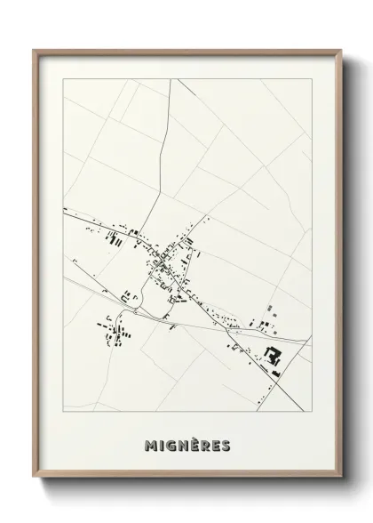 Une affiche de carte sur Mignères
