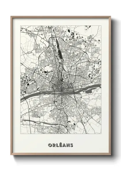 Une affiche de carte sur Orléans