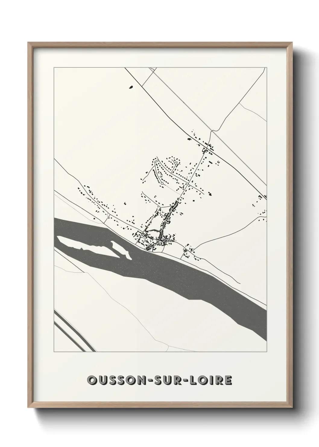 Un poster carte Ousson-sur-Loire