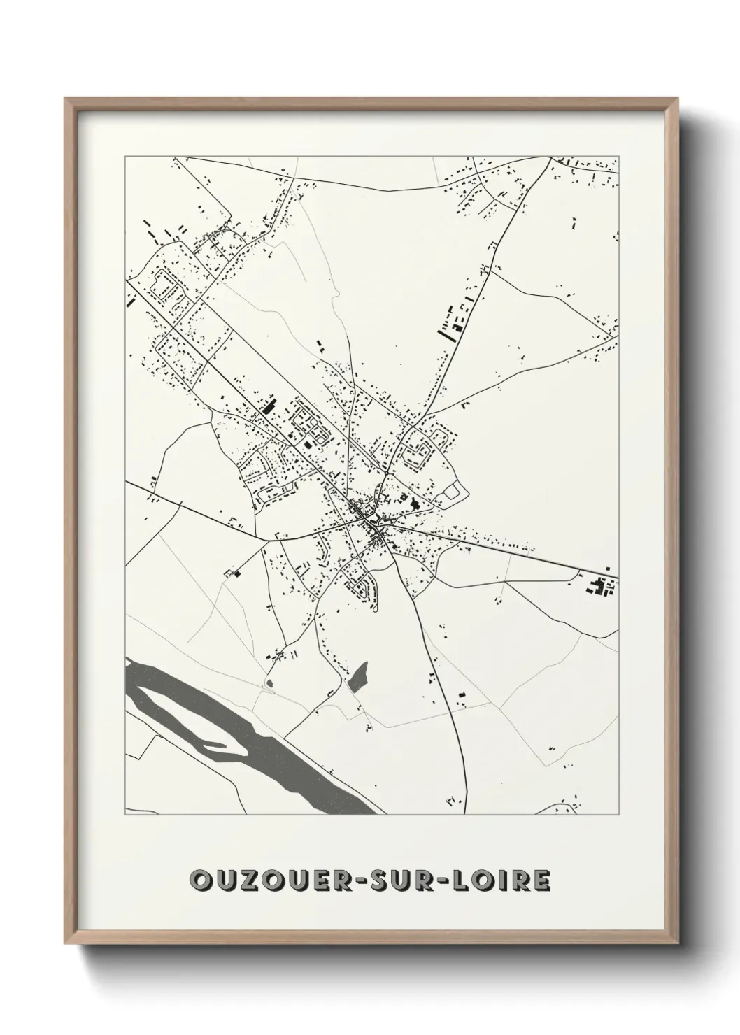 Un poster carte Ouzouer-sur-Loire