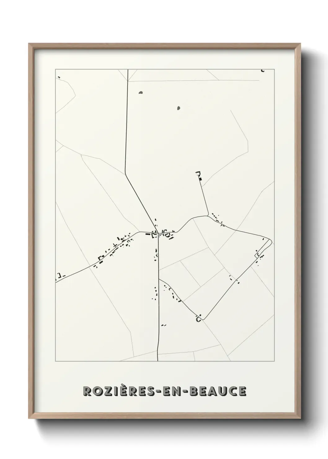 Un poster carte Rozières-en-Beauce