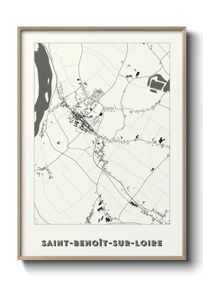 Une affiche de carte sur Saint-Benoît-sur-Loire