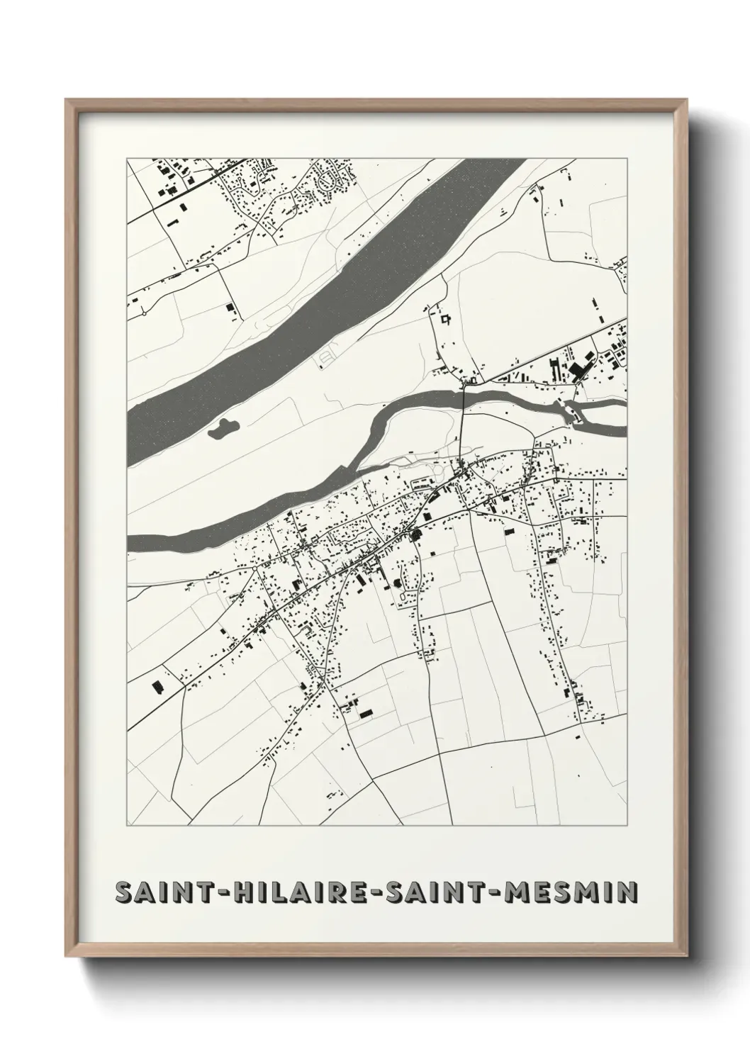 Un poster carte Saint-Hilaire-Saint-Mesmin