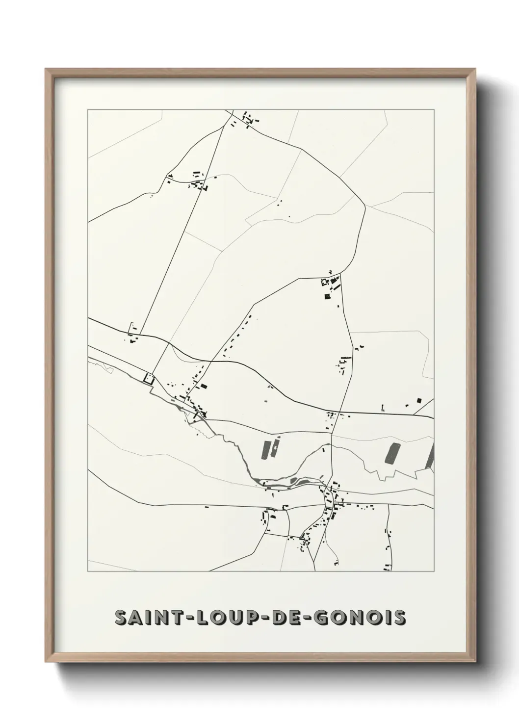 Un poster carte Saint-Loup-de-Gonois