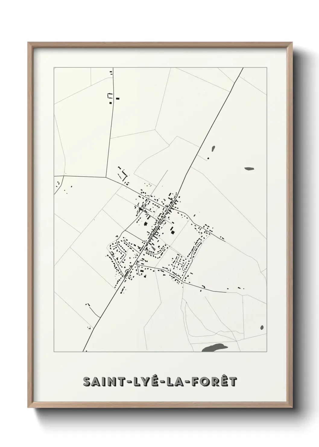Un poster carte Saint-Lyé-la-Forêt