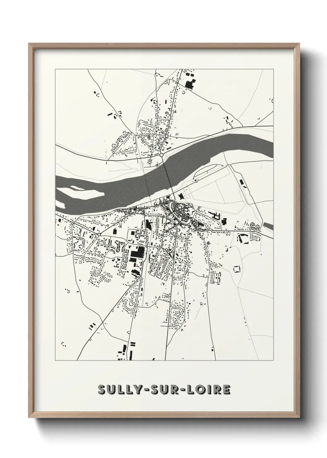 Un poster carte Sully-sur-Loire