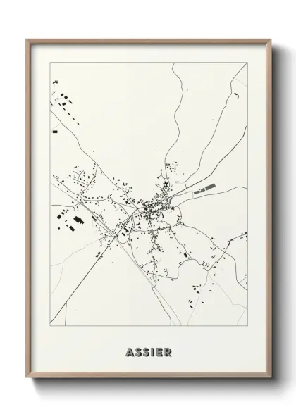 Une affiche de carte sur Assier