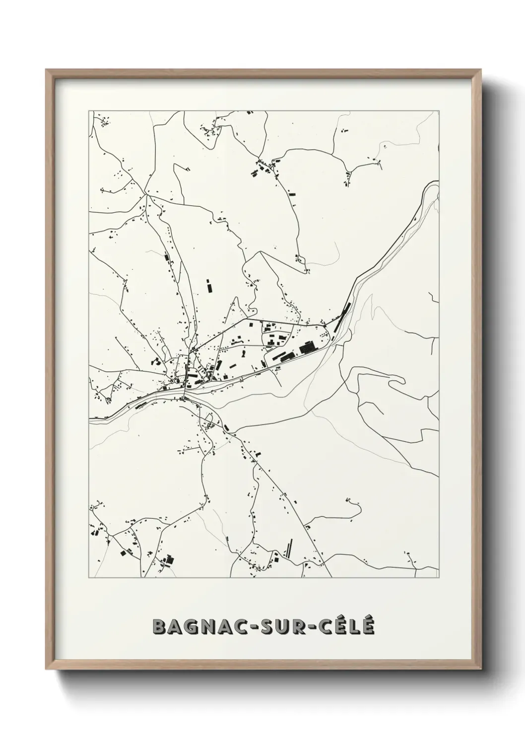 Un poster carte Bagnac-sur-Célé