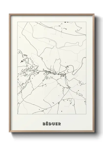 Une affiche de carte sur Béduer
