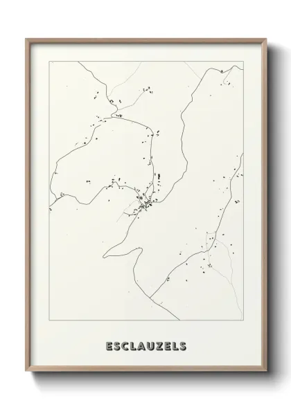 Une affiche de carte sur Esclauzels