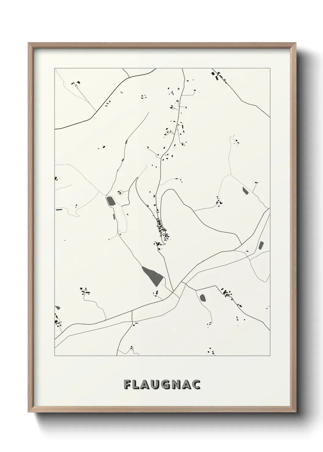 Un poster carte Flaugnac