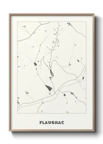 Une affiche de carte sur Flaugnac