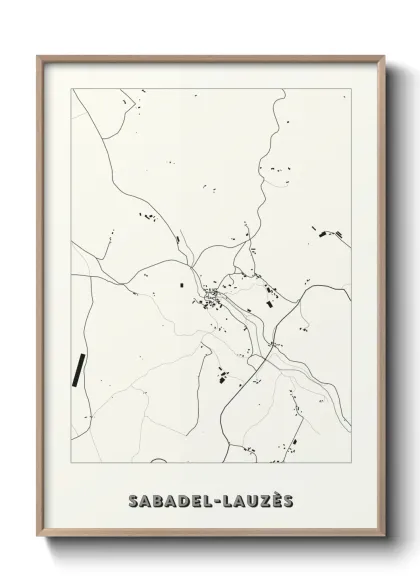 Une affiche de carte sur Sabadel-Lauzès