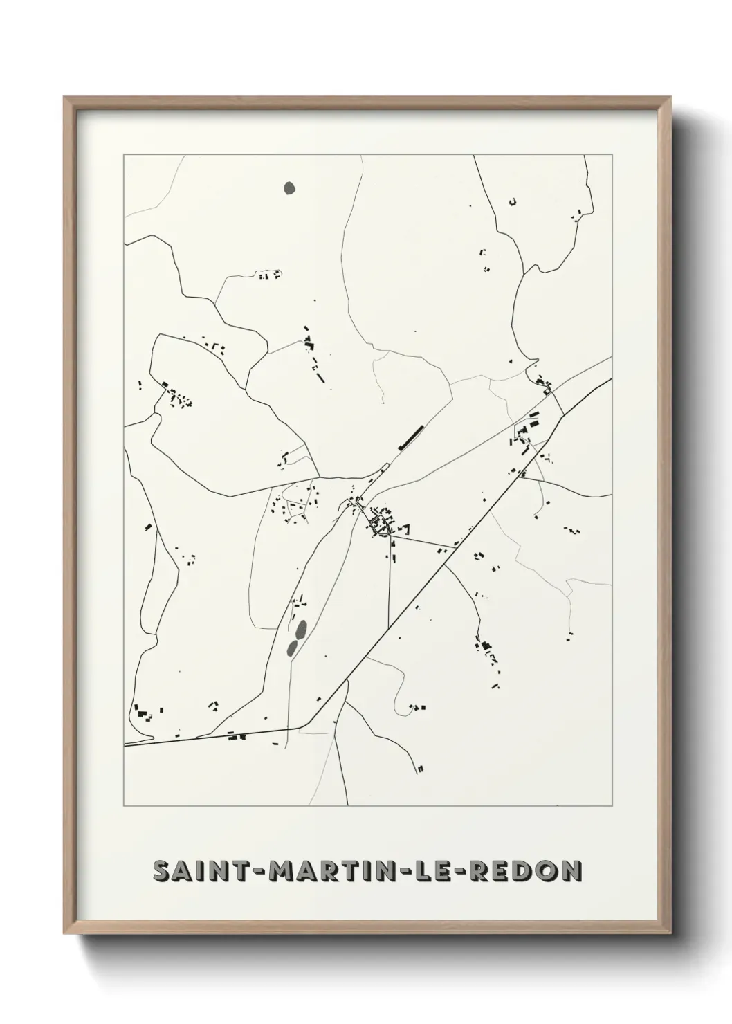 Un poster carte Saint-Martin-le-Redon