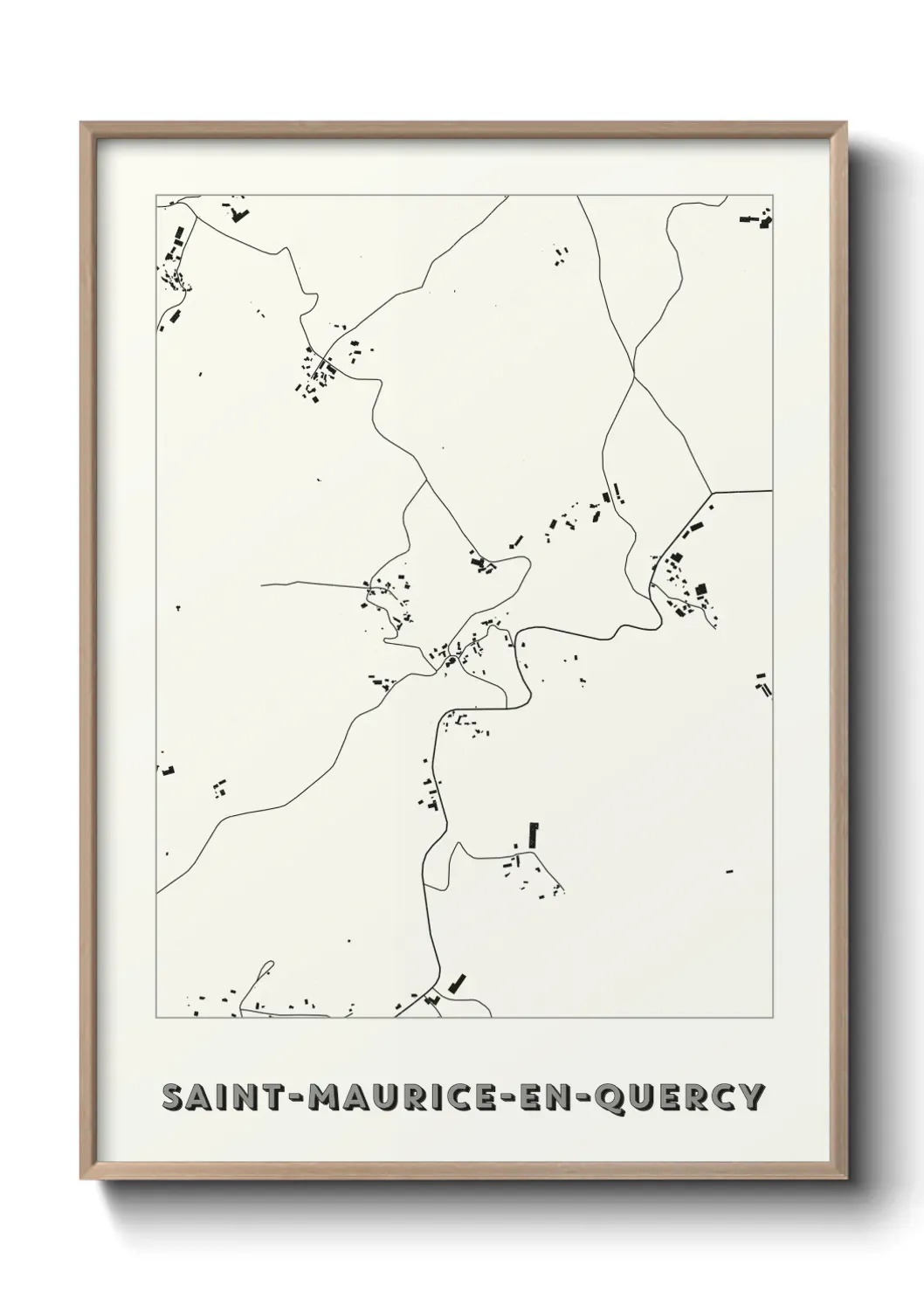 Un poster carte Saint-Maurice-en-Quercy