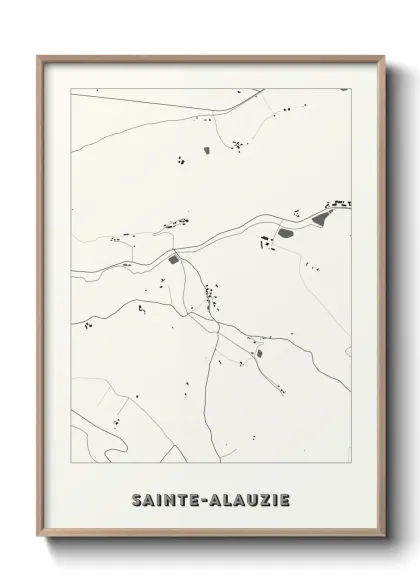 Une affiche de carte sur Sainte-Alauzie