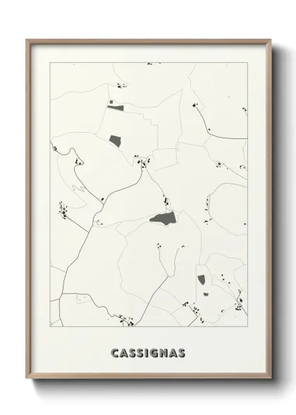 Une affiche de carte sur Cassignas