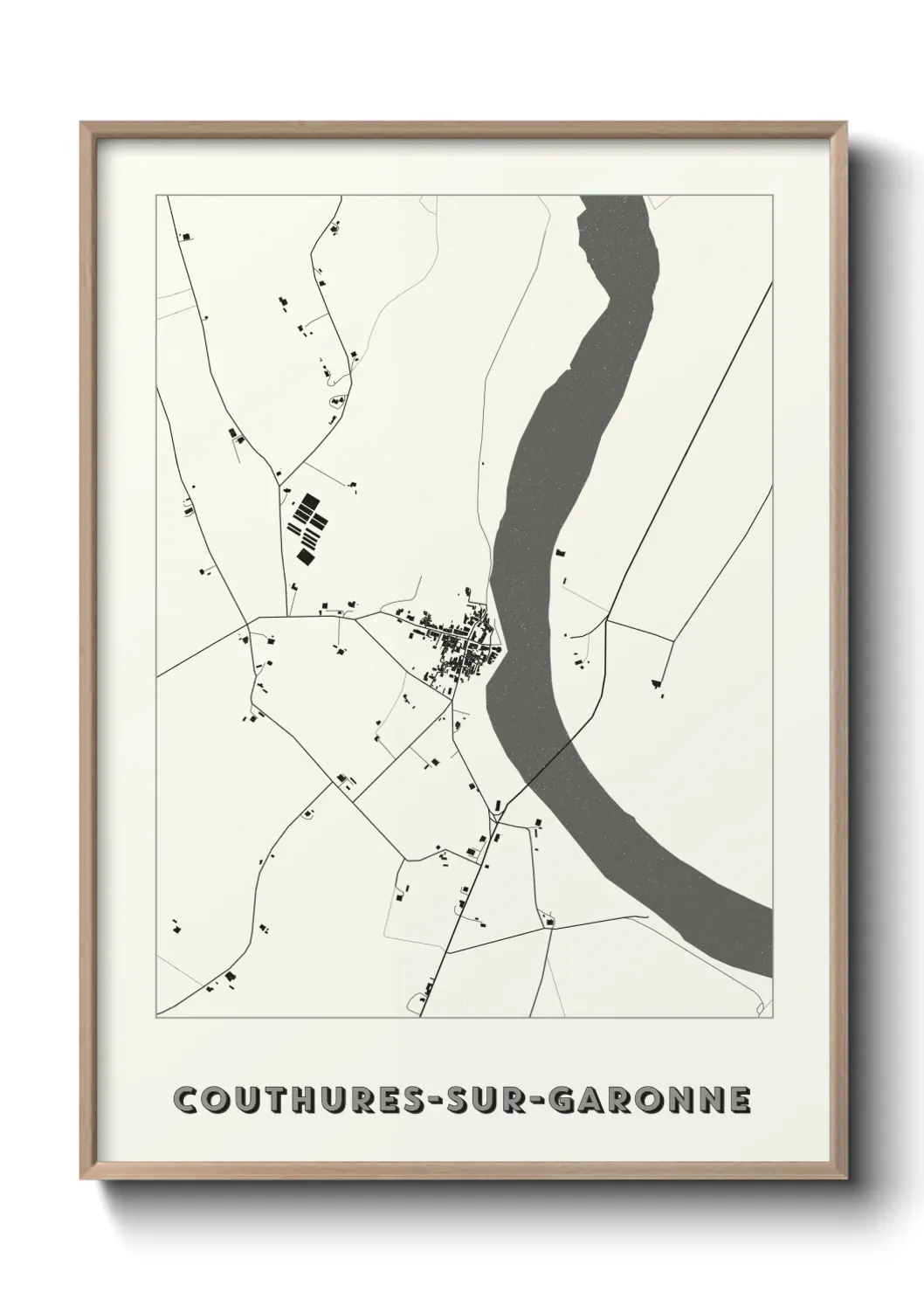 Un poster carte Couthures-sur-Garonne