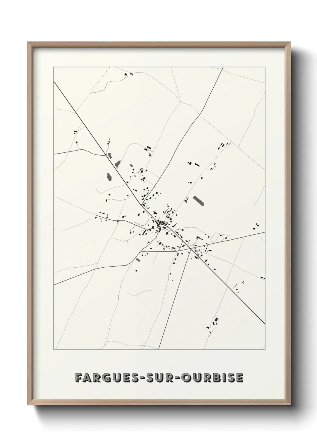 Un poster carte Fargues-sur-Ourbise