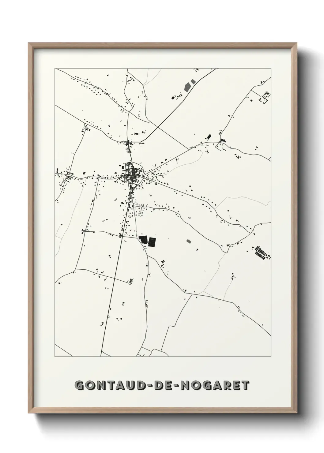 Un poster carte Gontaud-de-Nogaret