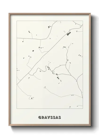 Une affiche de carte sur Grayssas