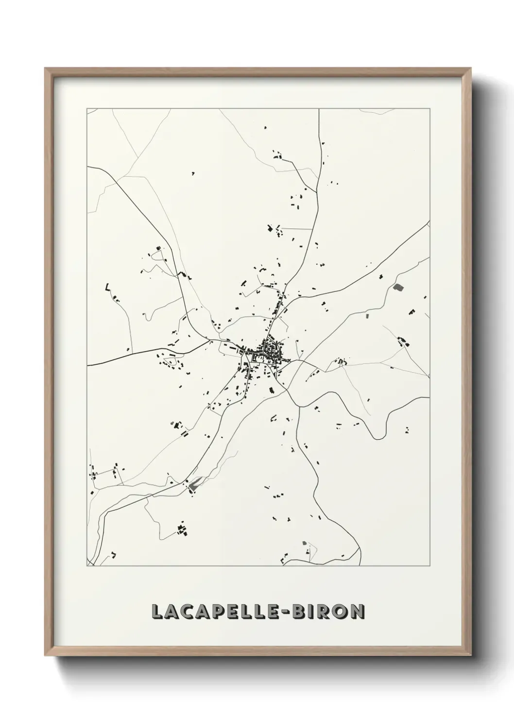 Un poster carte Lacapelle-Biron